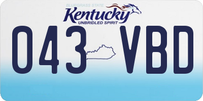 KY license plate 043VBD