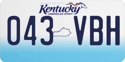 KY license plate 043VBH