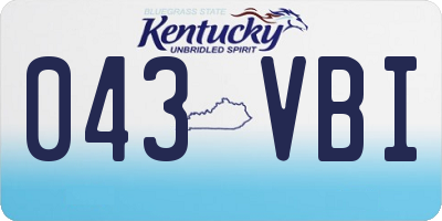 KY license plate 043VBI