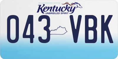 KY license plate 043VBK