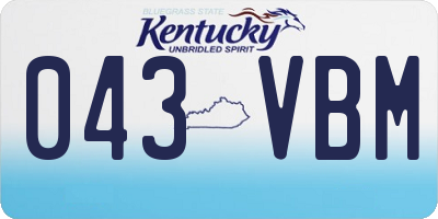 KY license plate 043VBM
