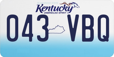 KY license plate 043VBQ