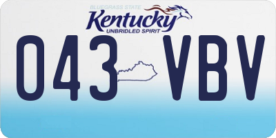 KY license plate 043VBV