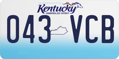 KY license plate 043VCB