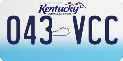 KY license plate 043VCC