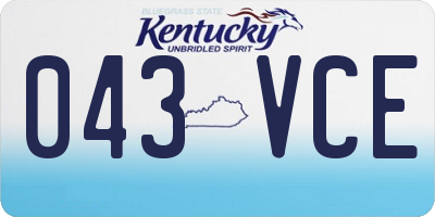 KY license plate 043VCE