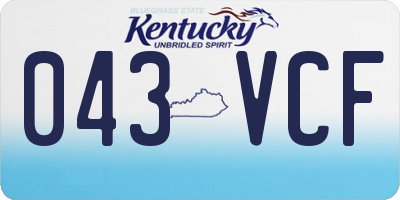 KY license plate 043VCF
