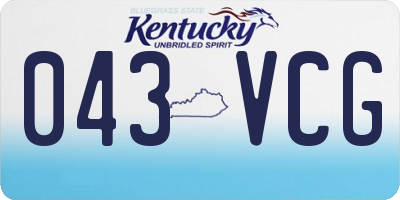 KY license plate 043VCG