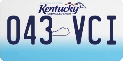 KY license plate 043VCI