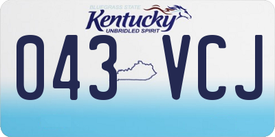 KY license plate 043VCJ