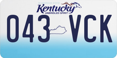 KY license plate 043VCK