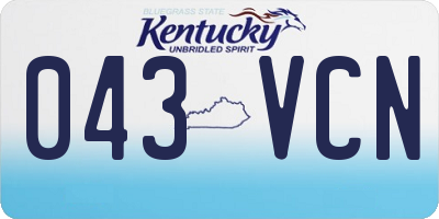 KY license plate 043VCN