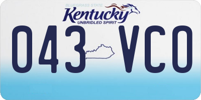 KY license plate 043VCO