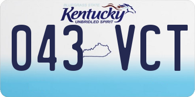 KY license plate 043VCT
