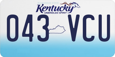 KY license plate 043VCU
