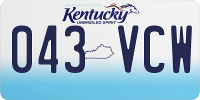 KY license plate 043VCW