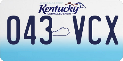 KY license plate 043VCX