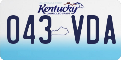 KY license plate 043VDA