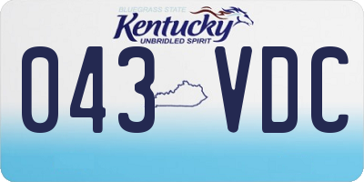 KY license plate 043VDC