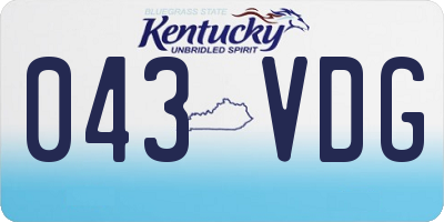 KY license plate 043VDG