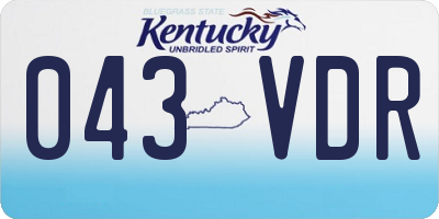 KY license plate 043VDR