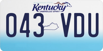 KY license plate 043VDU