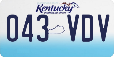KY license plate 043VDV