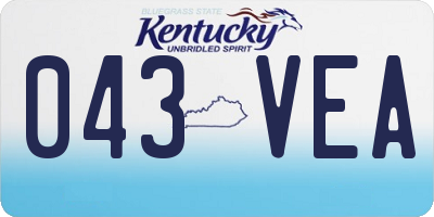 KY license plate 043VEA