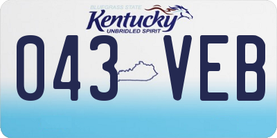 KY license plate 043VEB