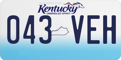 KY license plate 043VEH