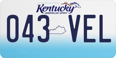 KY license plate 043VEL
