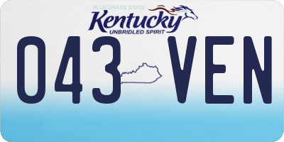 KY license plate 043VEN