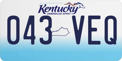 KY license plate 043VEQ