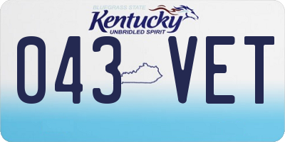 KY license plate 043VET