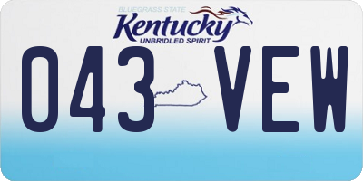KY license plate 043VEW