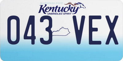 KY license plate 043VEX