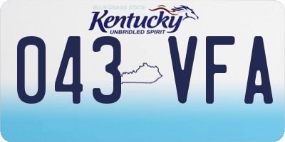 KY license plate 043VFA