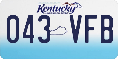 KY license plate 043VFB