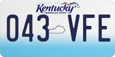 KY license plate 043VFE