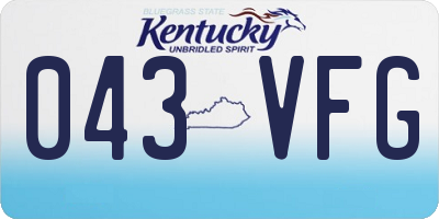 KY license plate 043VFG