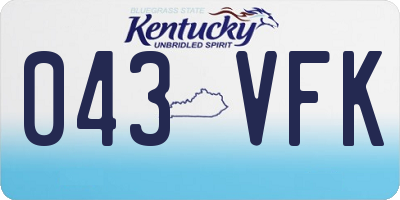 KY license plate 043VFK