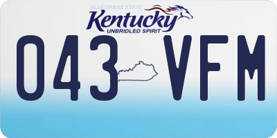 KY license plate 043VFM