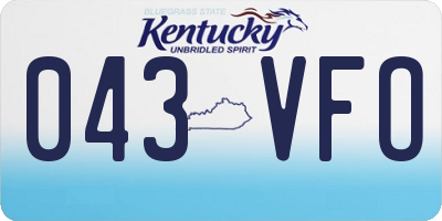 KY license plate 043VFO