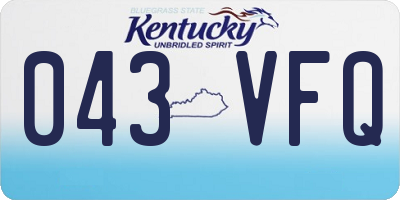 KY license plate 043VFQ