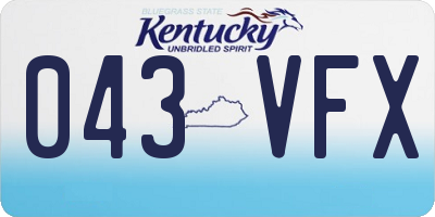 KY license plate 043VFX