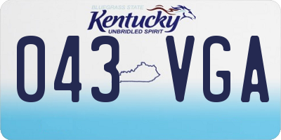 KY license plate 043VGA