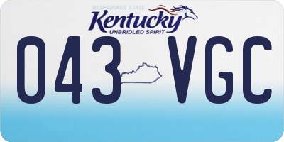 KY license plate 043VGC