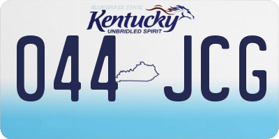 KY license plate 044JCG