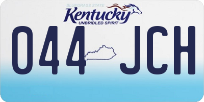 KY license plate 044JCH