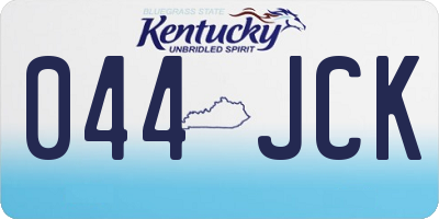 KY license plate 044JCK